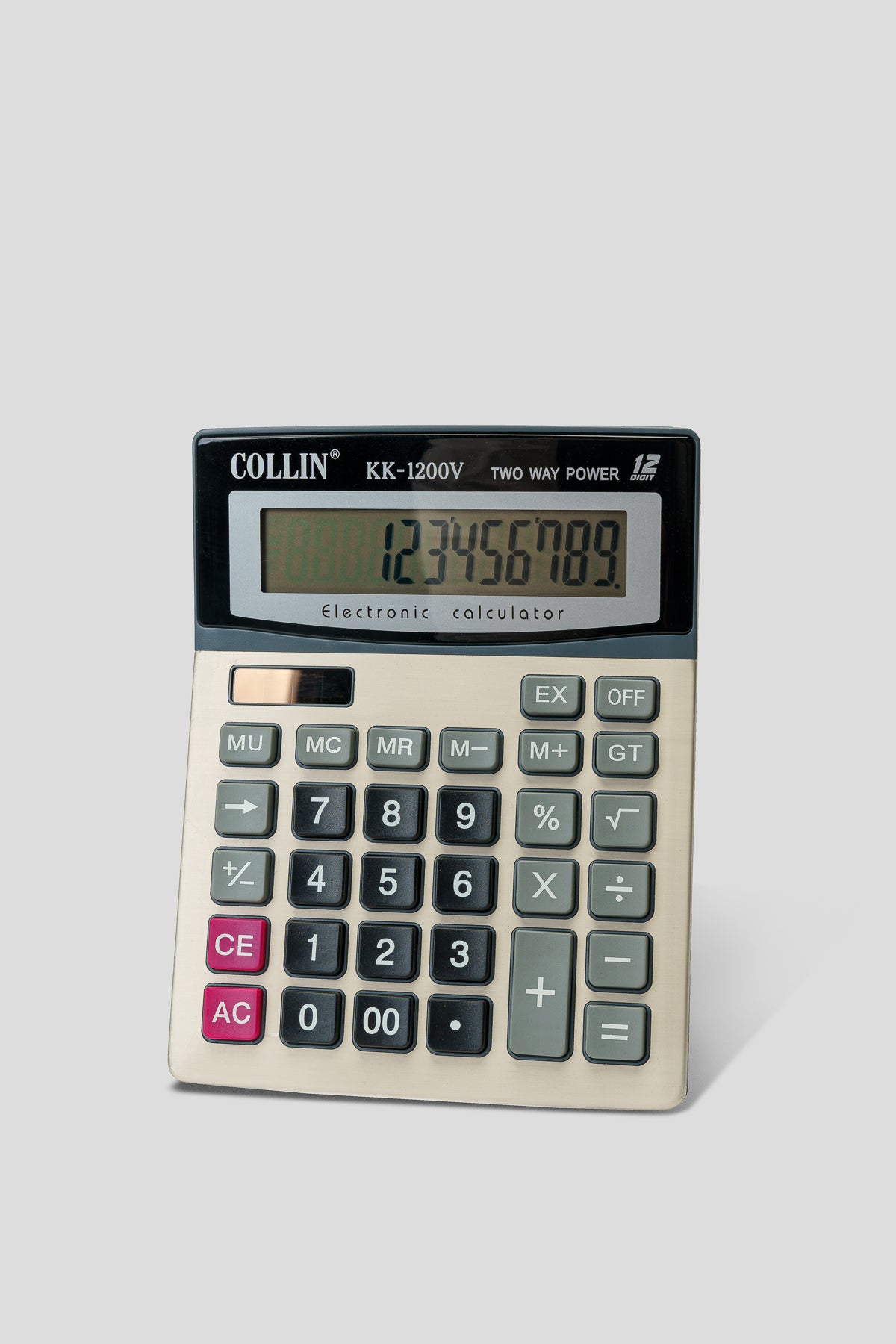 Calculadora Solar Gris de 12 Dígitos Chinitown Chinitown